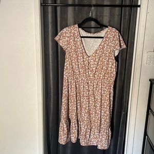 flower summer dress with buttons up the front